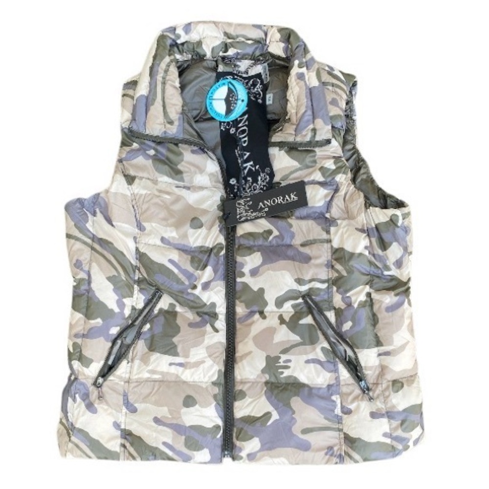NWT Anorak Short Printed Down Vest size XL